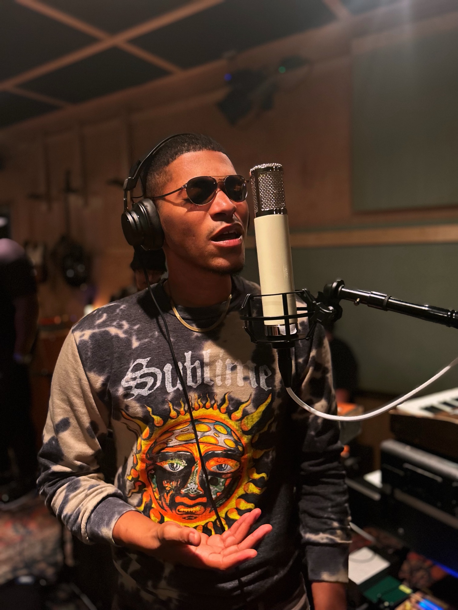 Yarami LaCour — recording in studio